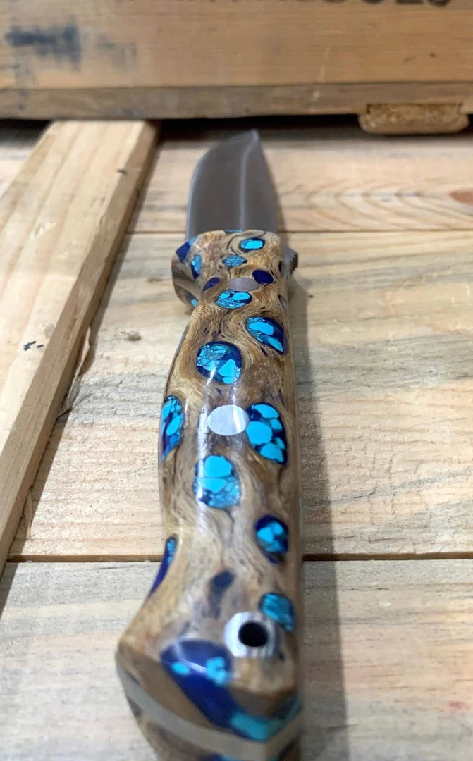 BARK RIVER KNIVES Bark River Gunny CPM 3V Knife W/ Blue Cholla Cactus - Turquoise 3 BARK RIVER KNIVES Bark River Gunny CPM 3V Knife W/ Blue Cholla Cactus - Turquoise