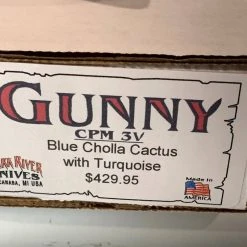 BARK RIVER KNIVES Bark River Gunny CPM 3V Knife W/ Blue Cholla Cactus - Turquoise 13 BARK RIVER KNIVES Bark River Gunny CPM 3V Knife W/ Blue Cholla Cactus - Turquoise