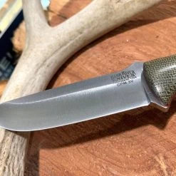 BARK RIVER KNIVES Bark River Gunny CPM 3V Knife W/ Green Canvas Micarta - Red Liners - Mosaic Pins