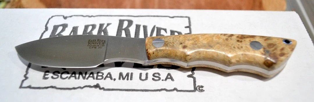 BARK RIVER KNIVES Bark River Mini Canadian CPM 3V Knife Natural Elder Burl #1 (USA) 3 BARK RIVER KNIVES Bark River Mini Canadian CPM 3V Knife Natural Elder Burl #1 (USA)