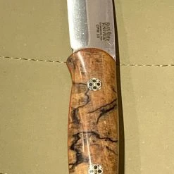 BARK RIVER KNIVES Bark River Ultralite Bushcrafter CPM 3V Spalted Maple Burl - Red Liners - Mosaic Pins