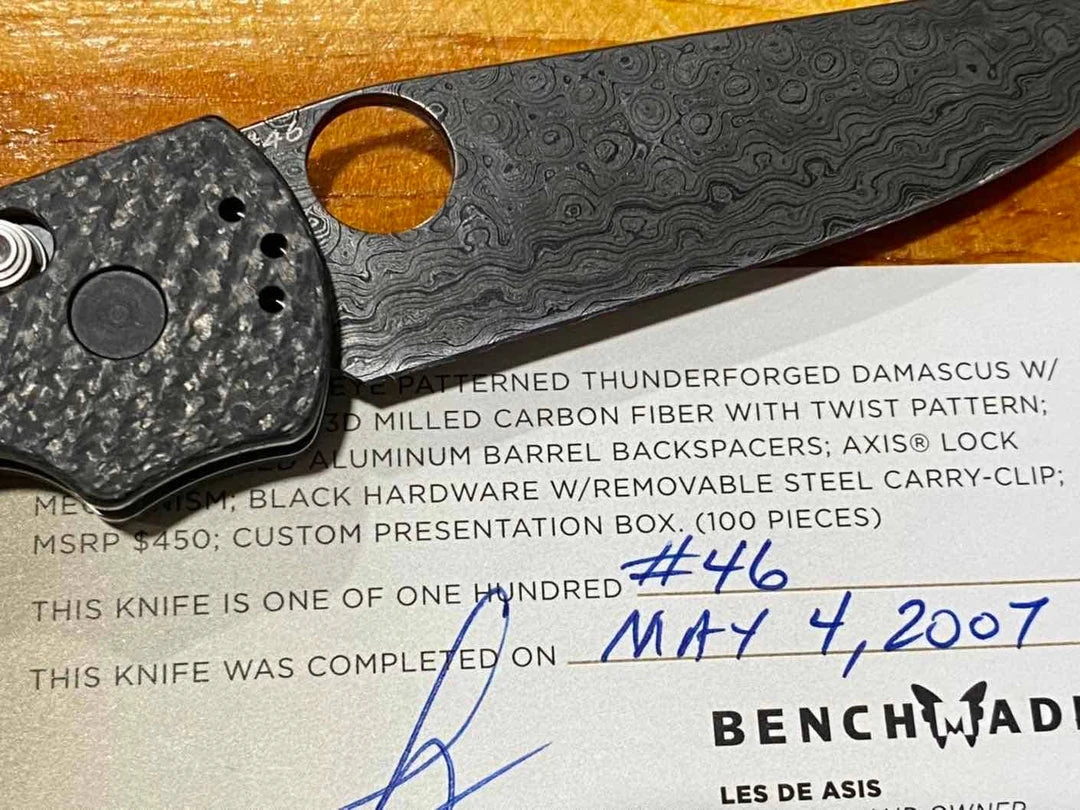 Benchmade Gold-Class 806DM-701 AFCK Knife #46 - Damascus Limited & Rare 1 Benchmade Gold-Class 806DM-701 AFCK Knife #46 - Damascus Limited & Rare