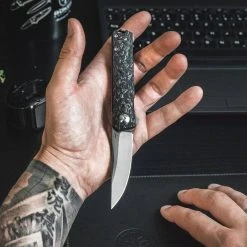 Boker 01BO231 Lucas Burnley Kwaiken Compact Auto Knife (USA) D2 Marble Carbon 9 Boker 01BO231 Lucas Burnley Kwaiken Compact Auto Knife (USA) D2 Marble Carbon