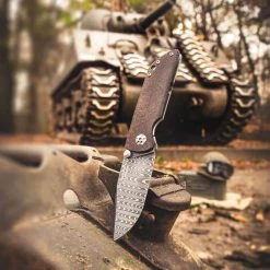 Boker 110662DAM M4 Sherman Folding Knife 3.03" Damascus (Germany)