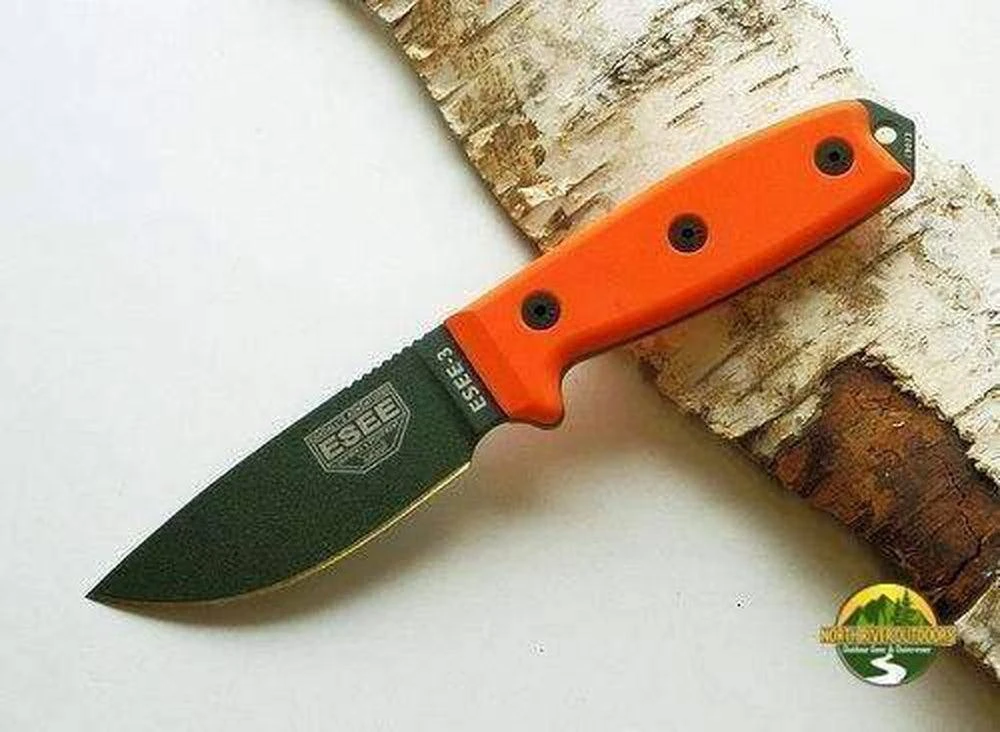 All Knife Brands ESEE 3 OD Blade Orange G10 Handle 1 All Knife Brands ESEE 3 OD Blade Orange G10 Handle