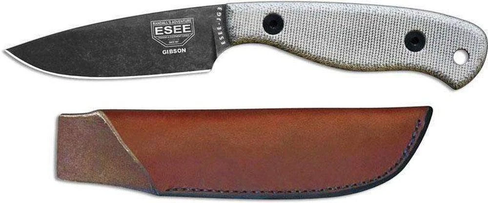 All Knife Brands ESEE Camp-Lore Gibson JG3 Bushcraft Fixed Knife Black Stonewash) 3 All Knife Brands ESEE Camp-Lore Gibson JG3 Bushcraft Fixed Knife Black Stonewash)