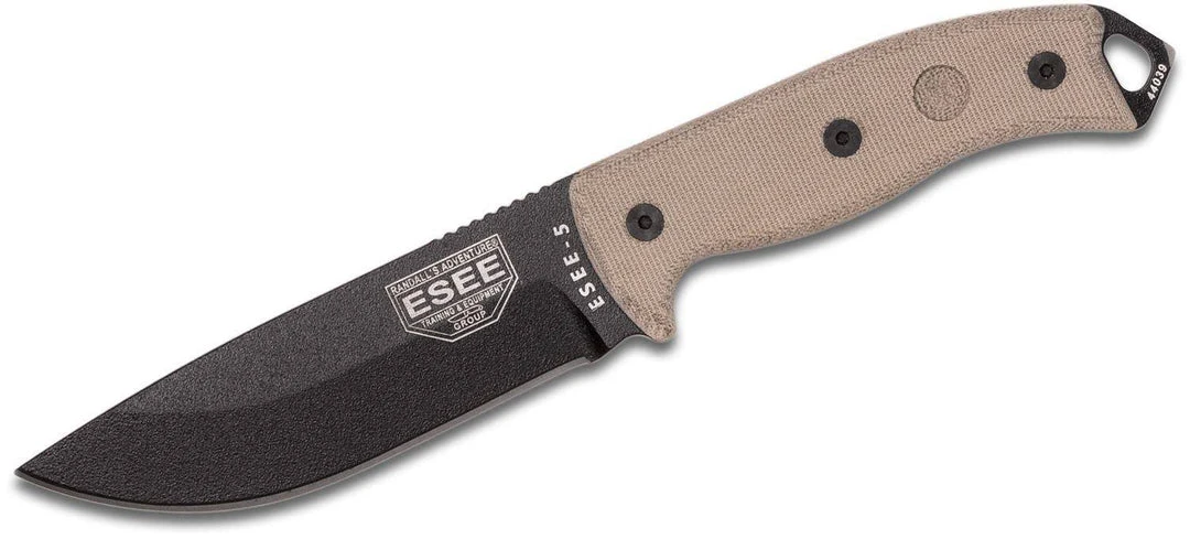All Knife Brands ESEE Knives ESEE-5P-E Plain Edge, Micarta Handles, Black Kydex Sheath 1 All Knife Brands ESEE Knives ESEE-5P-E Plain Edge, Micarta Handles, Black Kydex Sheath