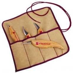 Flexcut Knives Flexcut Carving 4 Piece Tool Set With Tool Roll - KN100 (USA)