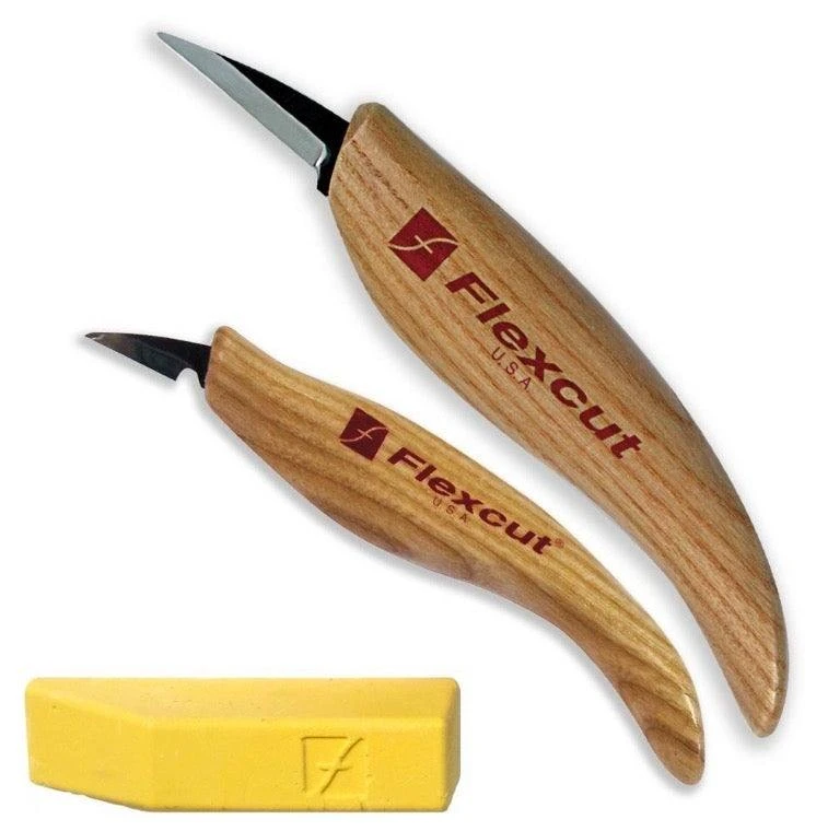 Flexcut Carving Tools Whittler's Kit High Carbon Steel, Polishing Compound (KN300) 1 Flexcut Carving Tools Whittler's Kit High Carbon Steel, Polishing Compound (KN300)