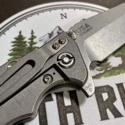 RICK HINDERER All Knife Brands Hinderer Eklipse Harpoon Spanto Knife Working Finish Blue/Translucent Green G10 3.5