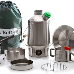 Kelly Kettle Scout Kit 41 Oz Stainless Camp Kettle W/ Stove For Fishing, Hunting, Hiking