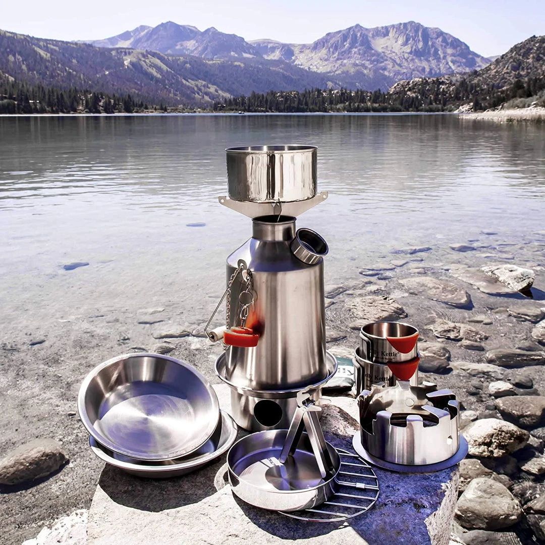Kelly Kettle Scout Kit 41 Oz Stainless Camp Kettle W/ Stove For Fishing, Hunting, Hiking 4 Kelly Kettle Scout Kit 41 Oz Stainless Camp Kettle W/ Stove For Fishing, Hunting, Hiking