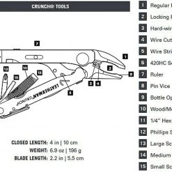 Leatherman Crunch Multitool Pliers & Pin Vise, Stainless Steel (USA)