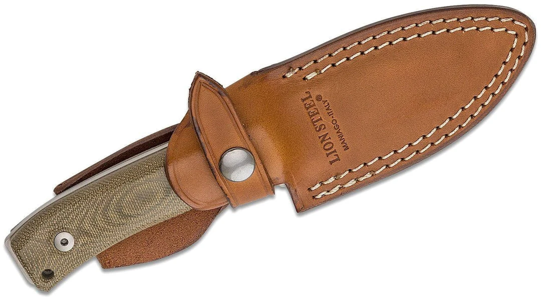 LionSteel Knives LionSteel Bushcraft Fixed Blade Knife 3.74" M390, Green Micarta Handles 3 LionSteel Knives LionSteel Bushcraft Fixed Blade Knife 3.74" M390, Green Micarta Handles