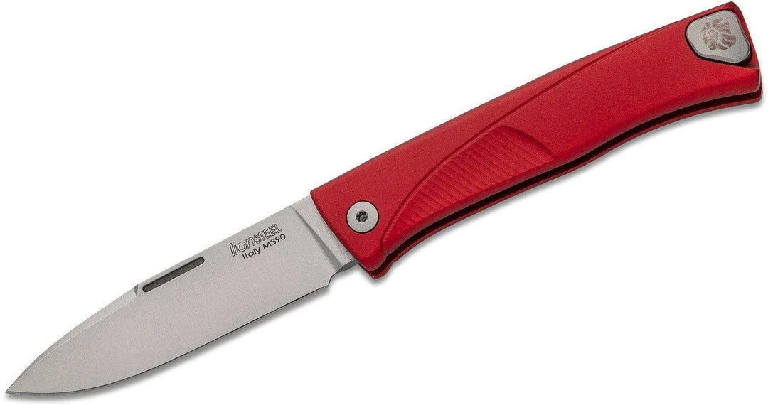 LionSteel Knives LionSteel Thrill Slipjoint Folding Knife 3.15" M390 Satin Blade, Red 1 LionSteel Knives LionSteel Thrill Slipjoint Folding Knife 3.15" M390 Satin Blade, Red