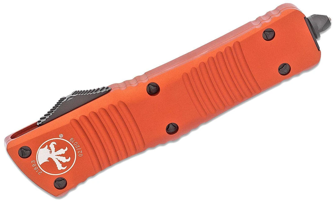 All Knife Brands Microtech 142-1OR Combat Troodon Auto OTF 3.75" Black D/E Orange Handles 2 All Knife Brands Microtech 142-1OR Combat Troodon Auto OTF 3.75" Black D/E Orange Handles