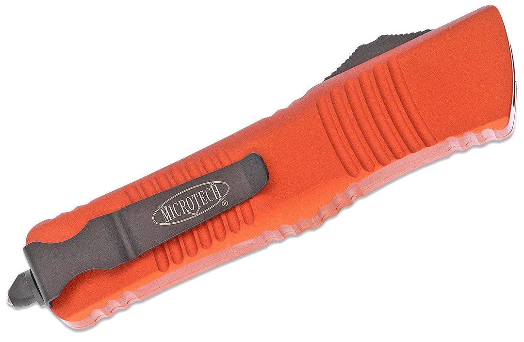 All Knife Brands Microtech 142-1OR Combat Troodon Auto OTF 3.75" Black D/E Orange Handles 3 All Knife Brands Microtech 142-1OR Combat Troodon Auto OTF 3.75" Black D/E Orange Handles