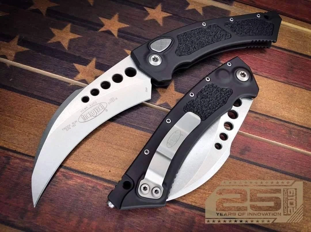 Microtech 166-10 Hawk Auto Folding Knife 3.95" Stonewashed 2 Microtech 166-10 Hawk Auto Folding Knife 3.95" Stonewashed
