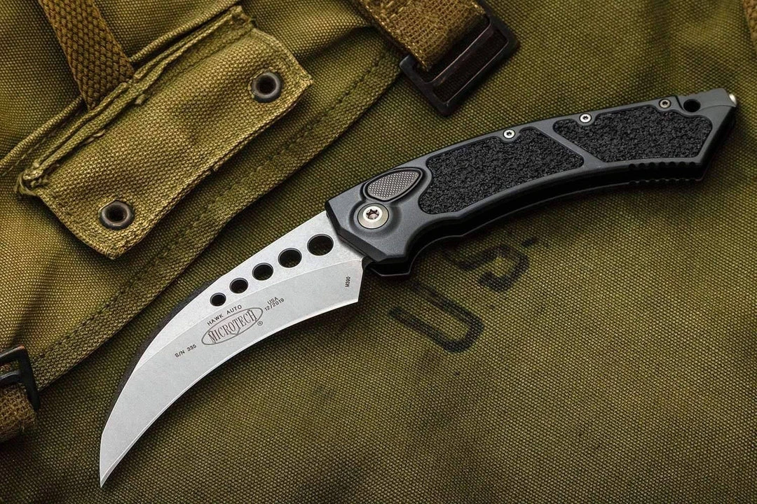 Microtech 166-10 Hawk Auto Folding Knife 3.95" Stonewashed 3 Microtech 166-10 Hawk Auto Folding Knife 3.95" Stonewashed