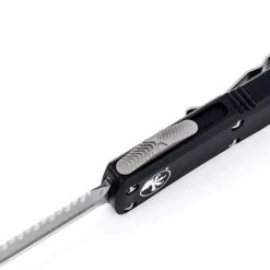Microtech 232-12 UTX-85 D/E Black Handle Full Serrations Blade