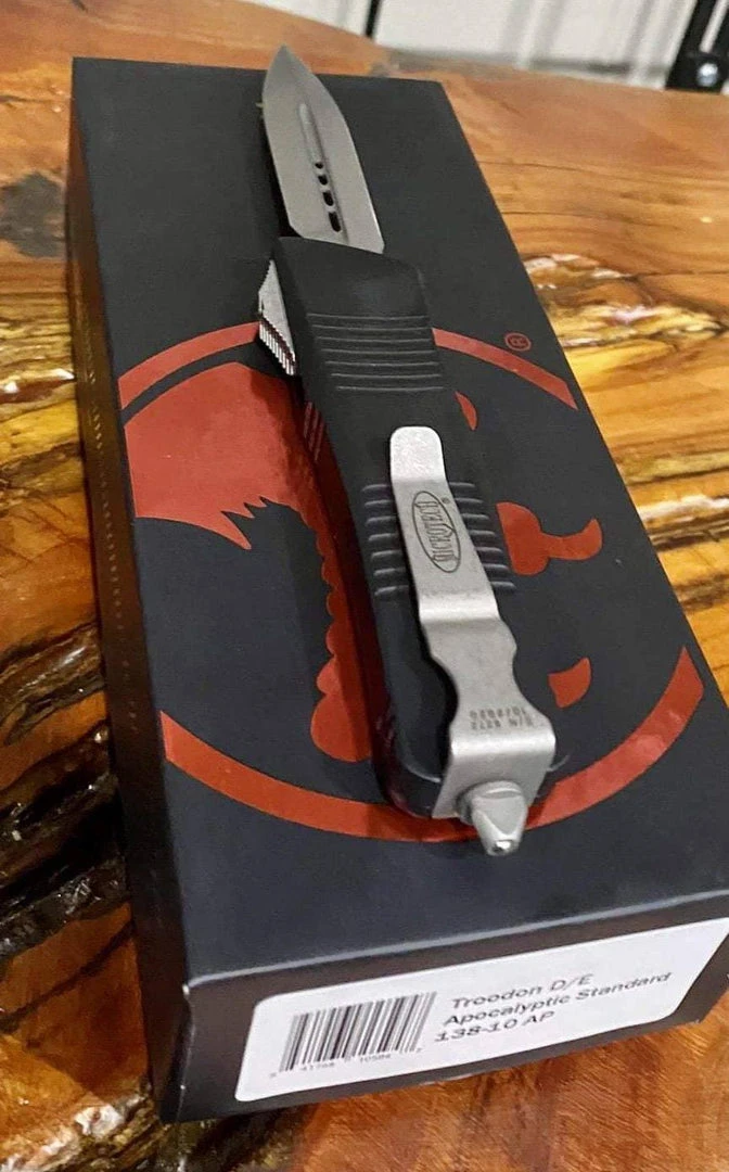 Microtech Troodon D/E OTF Automatic Knife (3" Apocalyptic) 138-10AP 3 Microtech Troodon D/E OTF Automatic Knife (3" Apocalyptic) 138-10AP