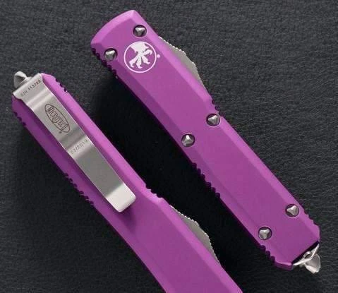 All Knife Brands Microtech Ultratech D/E 122-6VI Satin Full Serrated Violet Knife 2 All Knife Brands Microtech Ultratech D/E 122-6VI Satin Full Serrated Violet Knife