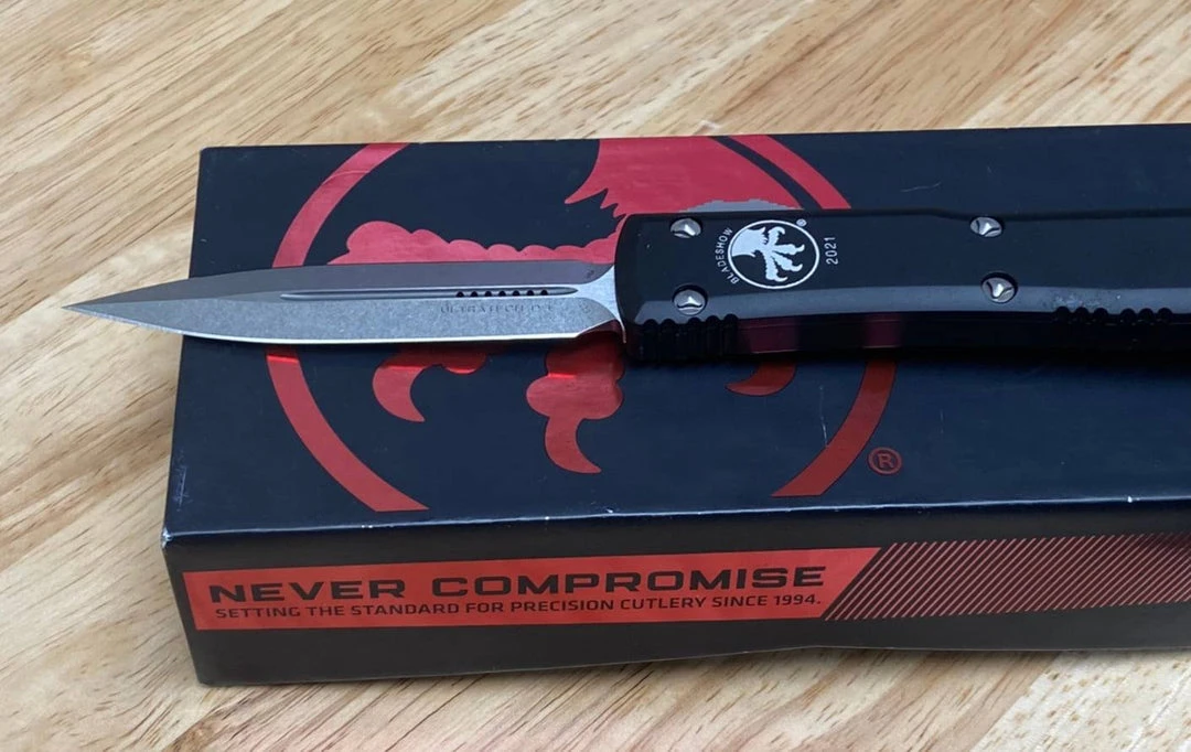 Microtech Ultratech D/E Blade Show 2021 Stonewash Knife 122-10BS21 3 Microtech Ultratech D/E Blade Show 2021 Stonewash Knife 122-10BS21