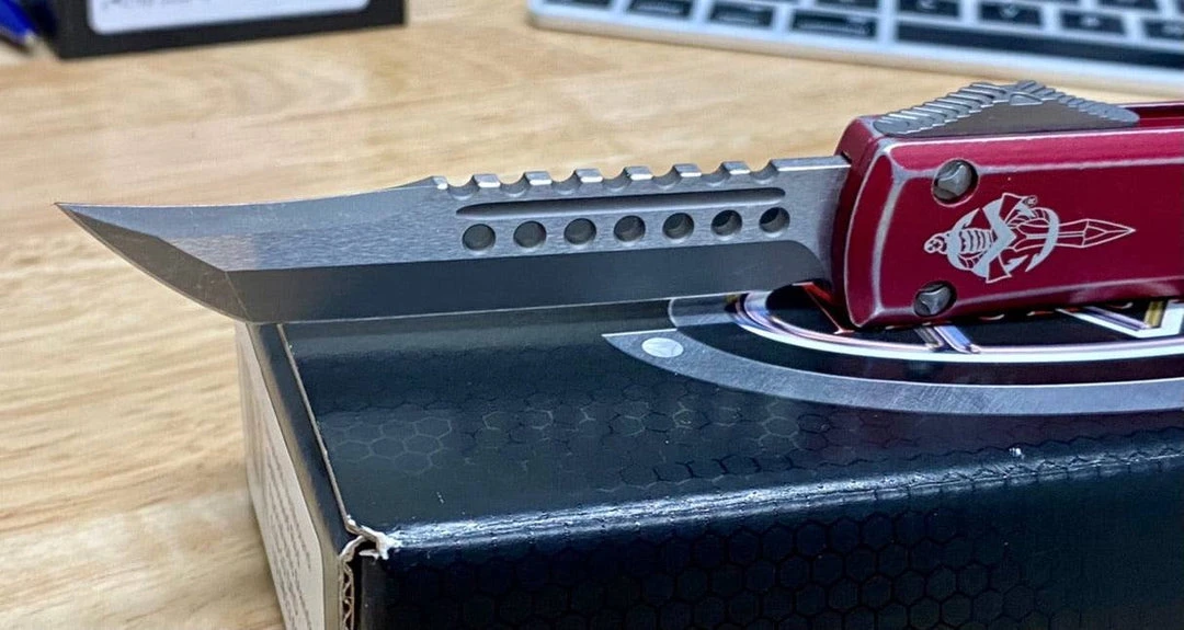 All Knife Brands Microtech Ultratech Hellhound Signature 119-10 - Distressed Red Knife 1 All Knife Brands Microtech Ultratech Hellhound Signature 119-10 - Distressed Red Knife