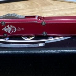 All Knife Brands Microtech Ultratech Hellhound Signature 119-10 - Distressed Red Knife 10 All Knife Brands Microtech Ultratech Hellhound Signature 119-10 - Distressed Red Knife