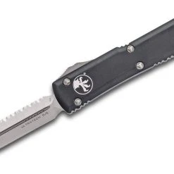 All Knife Brands Microtech Ultratech OTF 3.46" Satin Plain/Serrated D/E Black Handles 122-6