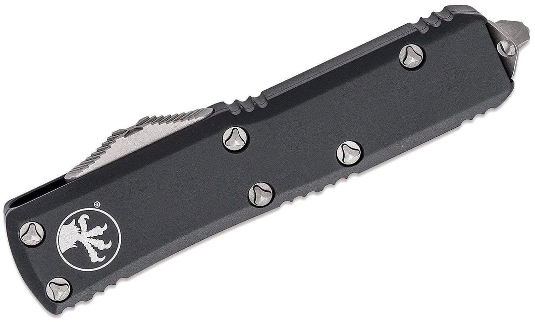 Microtech UTX-85 S/E Black Handle Stonewashed Blade 231-10 5 Microtech UTX-85 S/E Black Handle Stonewashed Blade 231-10