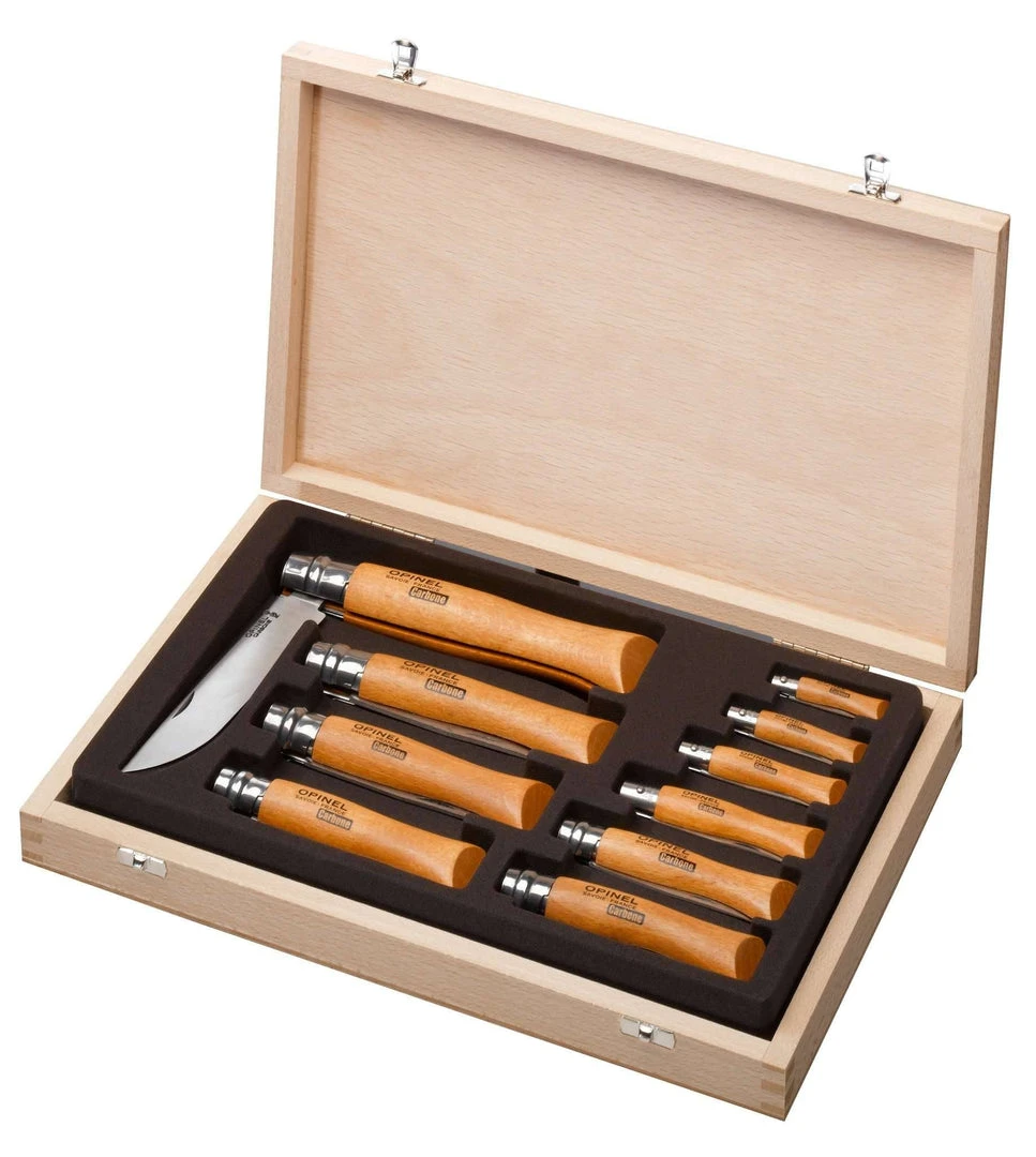 Opinel Carbon Steel Collector Case (10 Pcs) 1 Opinel Carbon Steel Collector Case (10 Pcs)