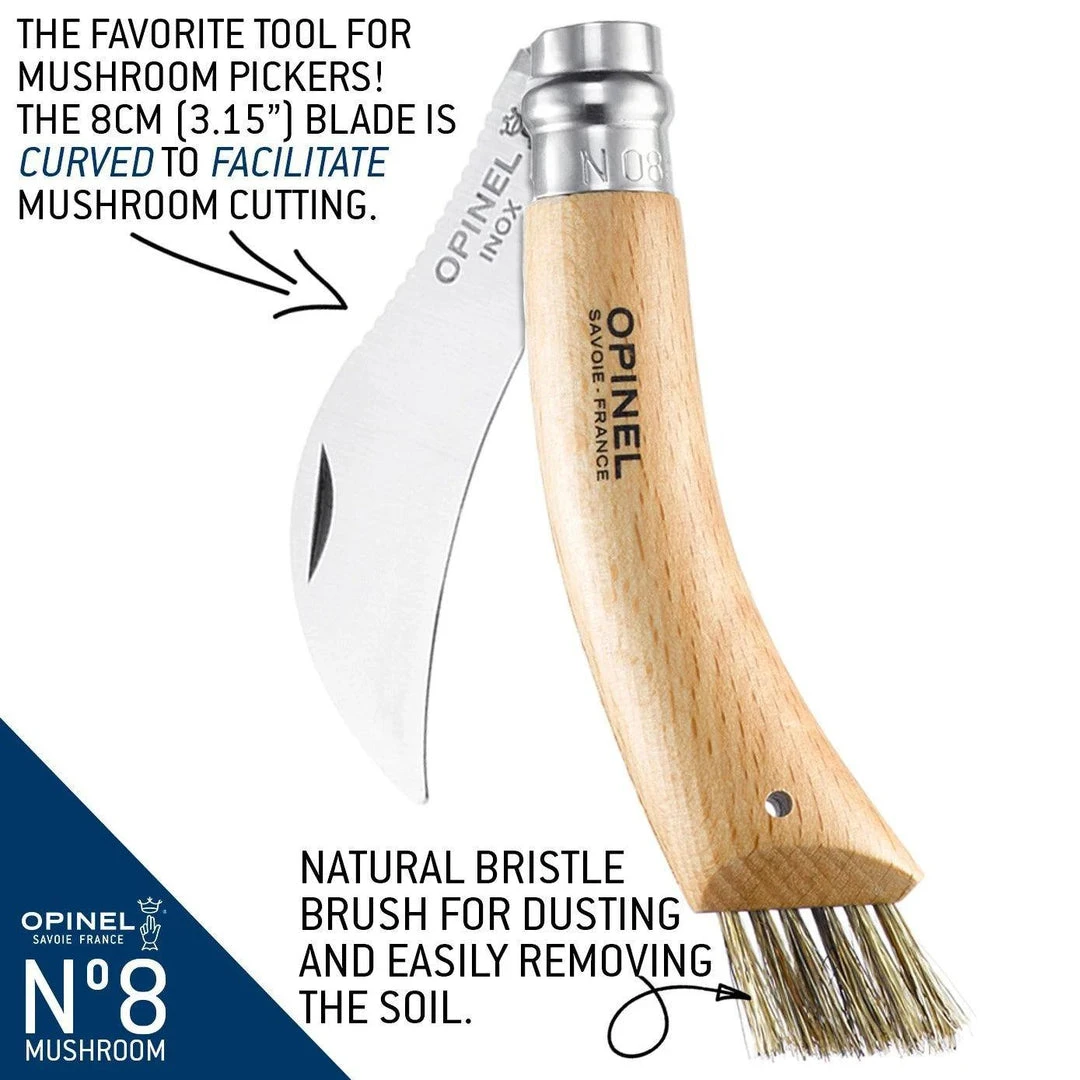 Opinel Stainless Steel No.8 Mushroom Knife 2 Opinel Stainless Steel No.8 Mushroom Knife