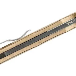 PROTECH KNIVES All Knife Brands Pro-Tech Limited Edition Malibu Flipper Damascus Reverse Tanto Blade, Bronze Handles