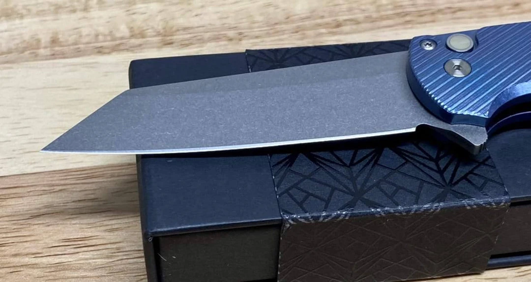 PROTECH KNIVES Pro-Tech Malibu 5241 Blue Titanium Custom Reverse Tanto Flipper 3 PROTECH KNIVES Pro-Tech Malibu 5241 Blue Titanium Custom Reverse Tanto Flipper