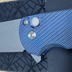PROTECH KNIVES Pro-Tech Malibu 5241 Blue Titanium Custom Reverse Tanto Flipper 12 PROTECH KNIVES Pro-Tech Malibu 5241 Blue Titanium Custom Reverse Tanto Flipper