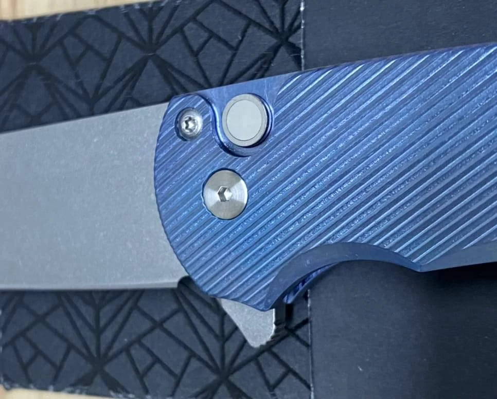 PROTECH KNIVES Pro-Tech Malibu 5241 Blue Titanium Custom Reverse Tanto Flipper 5 PROTECH KNIVES Pro-Tech Malibu 5241 Blue Titanium Custom Reverse Tanto Flipper
