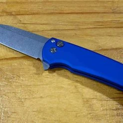 PROTECH KNIVES Pro-Tech Malibu Wharncliffe Plunge Lock Flipper Knife Blue (3.3" Stonewash) 7 PROTECH KNIVES Pro-Tech Malibu Wharncliffe Plunge Lock Flipper Knife Blue (3.3