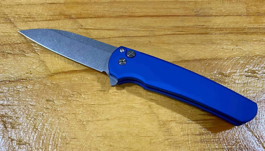 PROTECH KNIVES Pro-Tech Malibu Wharncliffe Plunge Lock Flipper Knife Blue (3.3" Stonewash) 3 PROTECH KNIVES Pro-Tech Malibu Wharncliffe Plunge Lock Flipper Knife Blue (3.3" Stonewash)