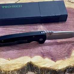PROTECH KNIVES Pro-Tech Rockeye Auto Black Handle, Stonewash S35VN Blade LG301 15 PROTECH KNIVES Pro-Tech Rockeye Auto Black Handle, Stonewash S35VN Blade LG301