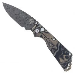 PROTECH KNIVES Pro-Tech Strider SnG Custom Auto Camo G-10 Damascus Blade Pearl Button 2436-DAMASCUS All Knife Brands