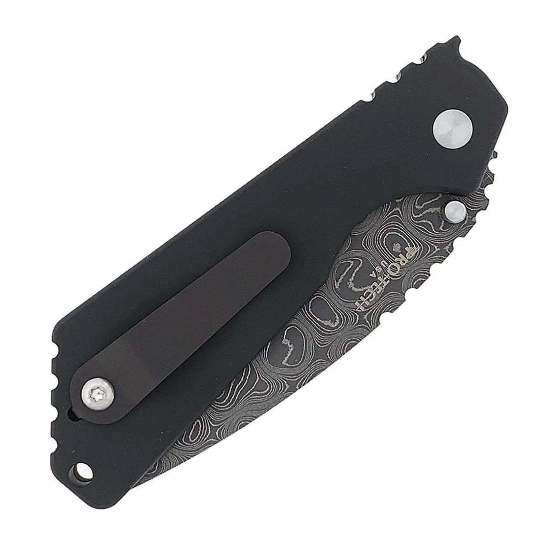 PROTECH KNIVES Pro-Tech Strider SnG Custom Auto Camo G-10 Damascus Blade Pearl Button 2436-DAMASCUS All Knife Brands 4 PROTECH KNIVES Pro-Tech Strider SnG Custom Auto Camo G-10 Damascus Blade Pearl Button 2436-DAMASCUS All Knife Brands