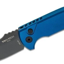 Protech Knives Les George SBR Black DLC Blue Handle Knife LG403-BLUE