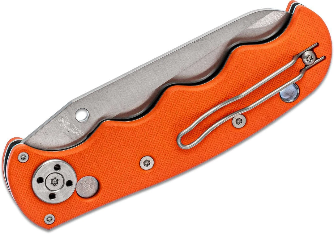 Spyderco Autonomy C165GSOR Auto Folding Knife 3.65" H-1 Satin Serrated Blade, Orange 4 Spyderco Autonomy C165GSOR Auto Folding Knife 3.65" H-1 Satin Serrated Blade, Orange