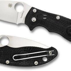 Spyderco Manix 2 Knife Plain Blade Black Handles Spyderco Knives