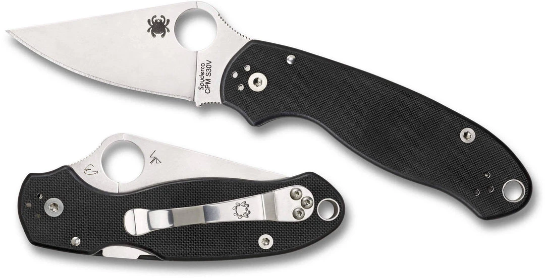 Spyderco Knives Spyderco Para 3 S30V Knife Black G-10 (3" Satin) C223GP 5 Spyderco Knives Spyderco Para 3 S30V Knife Black G-10 (3" Satin) C223GP