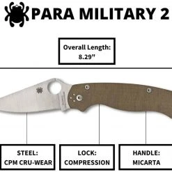 Spyderco Paramilitary 2 C81MPCW2 Folding Knife 3.47