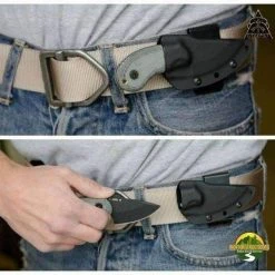 TOPS KNIVES All Knife Brands TOPS Wolf Pup Black 1095 Carbon Blade Linen Micarta Handles